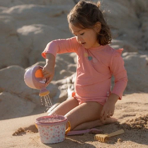 Set da spiaggia con fiori rosa, set da 5 pezzi