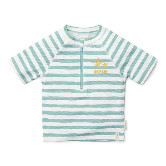 Maglia da bagno a manica corta - Verde  A righe - Little Dutch