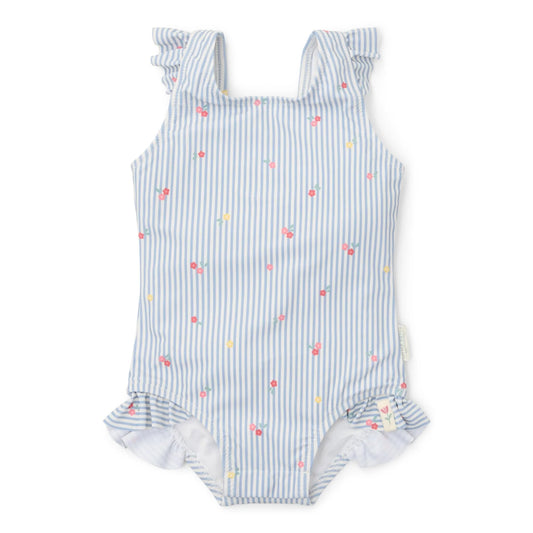 Costume Swimsuit - Blue - Sunny Flowers - Little Dutch