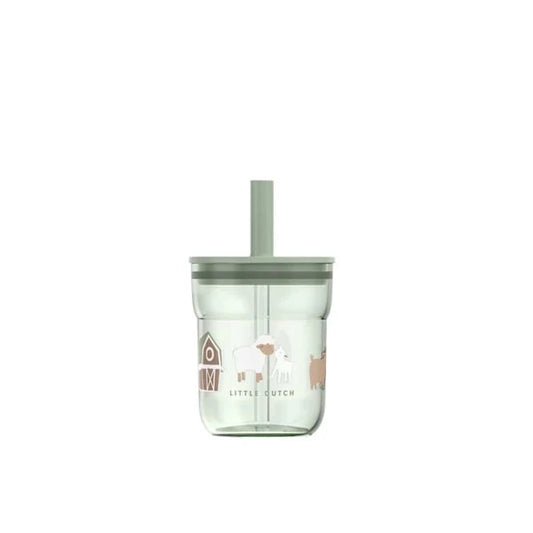 Bicchiere 250 ml con cannuccia Little Farm