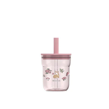 Bicchiere 250 ml con cannuccia Fairy Garden