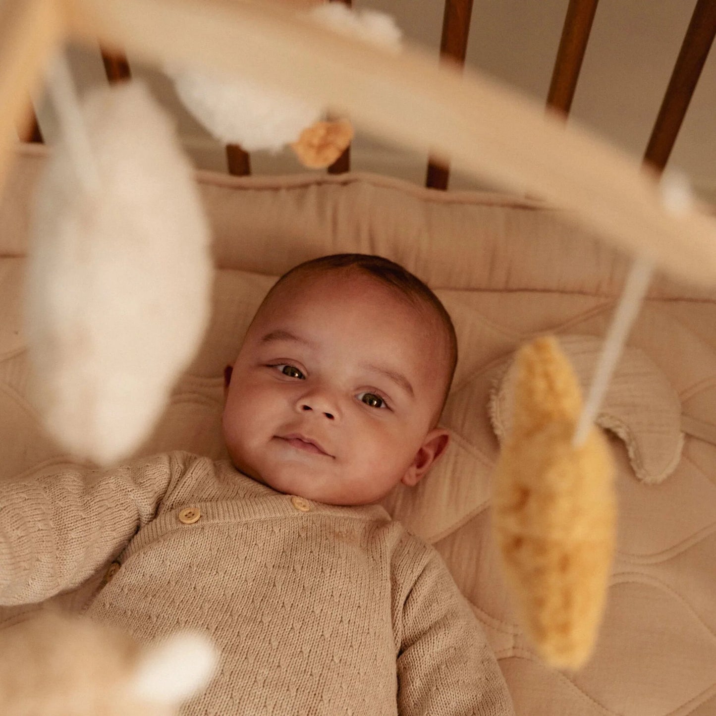 Giostrina mobile musicale in legno - Beige - Newborn Naturals