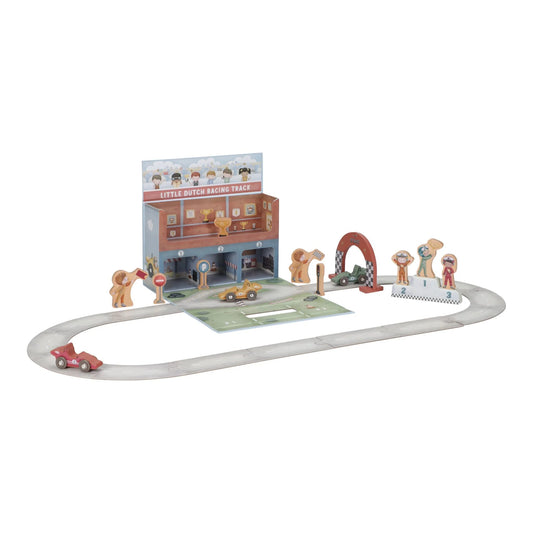 Pista da corsa in legno in custodia da gioco