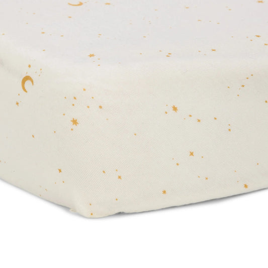 Lenzuolo con angoli - Bianco - 70 x 140/150 cm - Luna e Stelle - Scandi Kids Concept Store