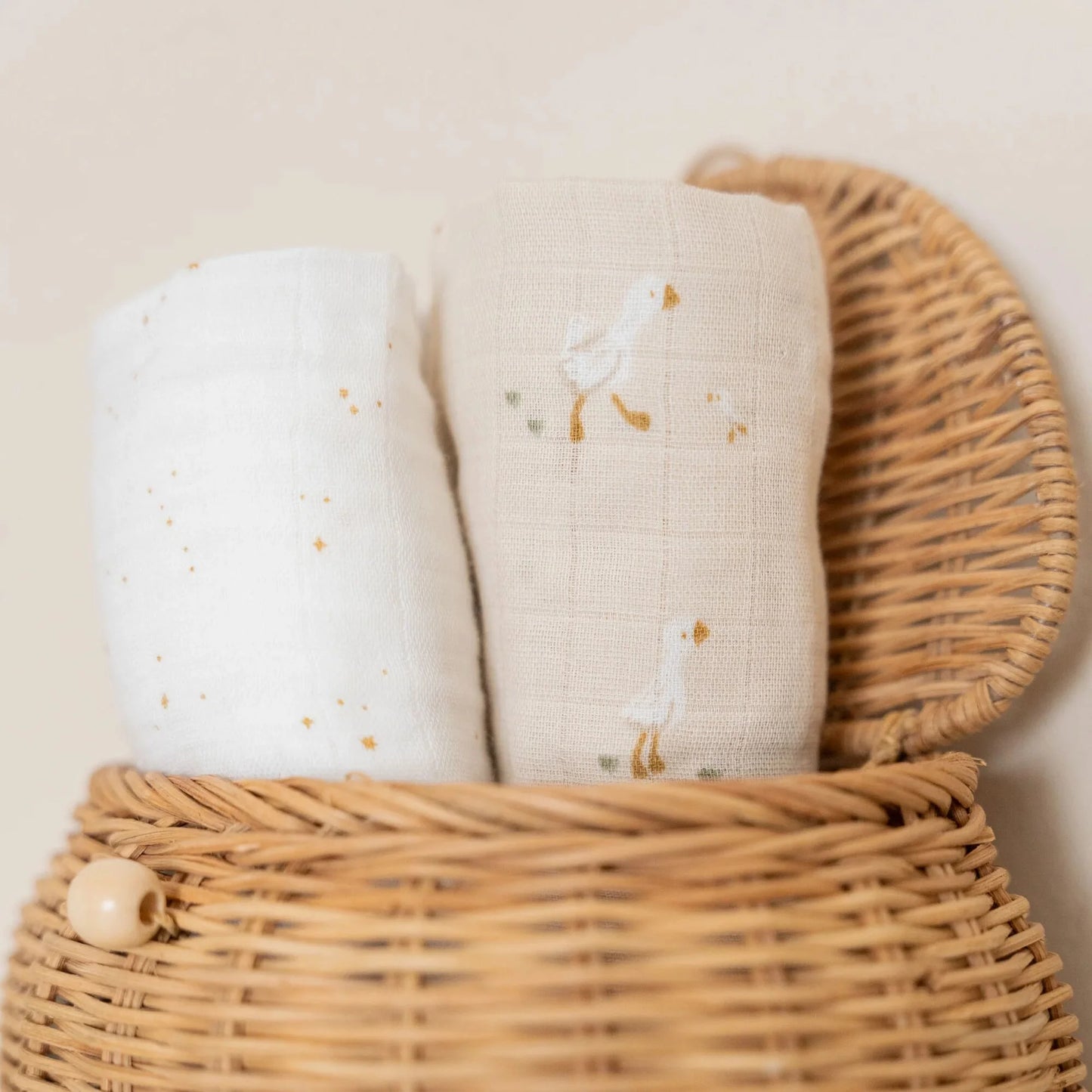 Mussole - Beige - Newborn Naturals - Little Goose 70x70 - Scandi Kids Concept Store