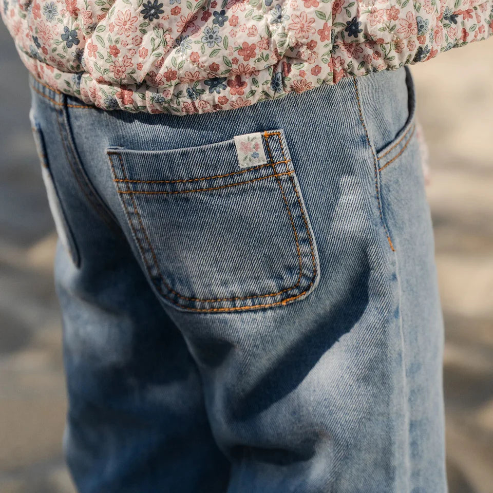 Jeans estivi con cintura floreale Cintura - Blu