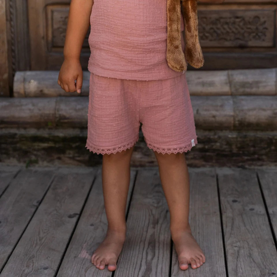 Pantaloncini Rosa tenue in cotone biologico