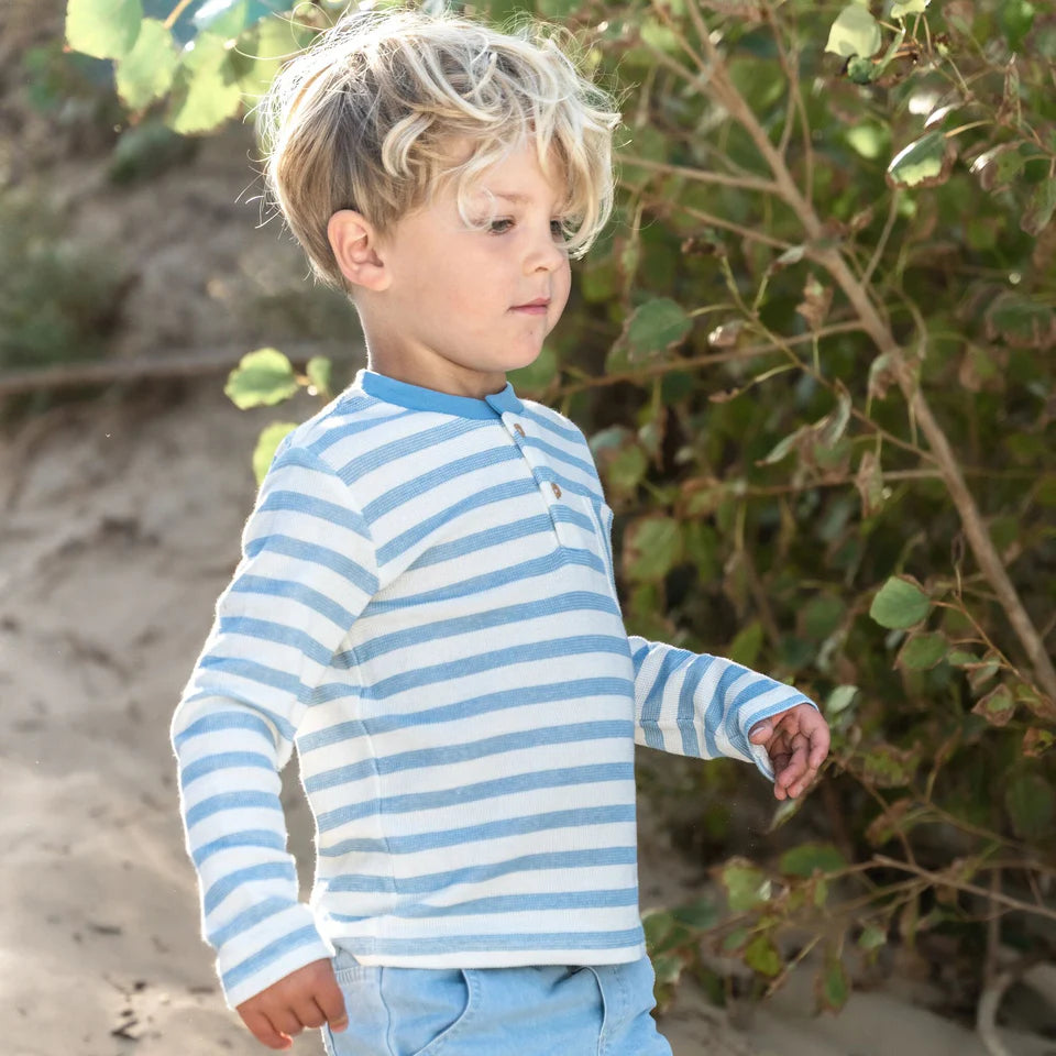 Camicia a maniche lunghe - Blu - Striscia blu acciaio