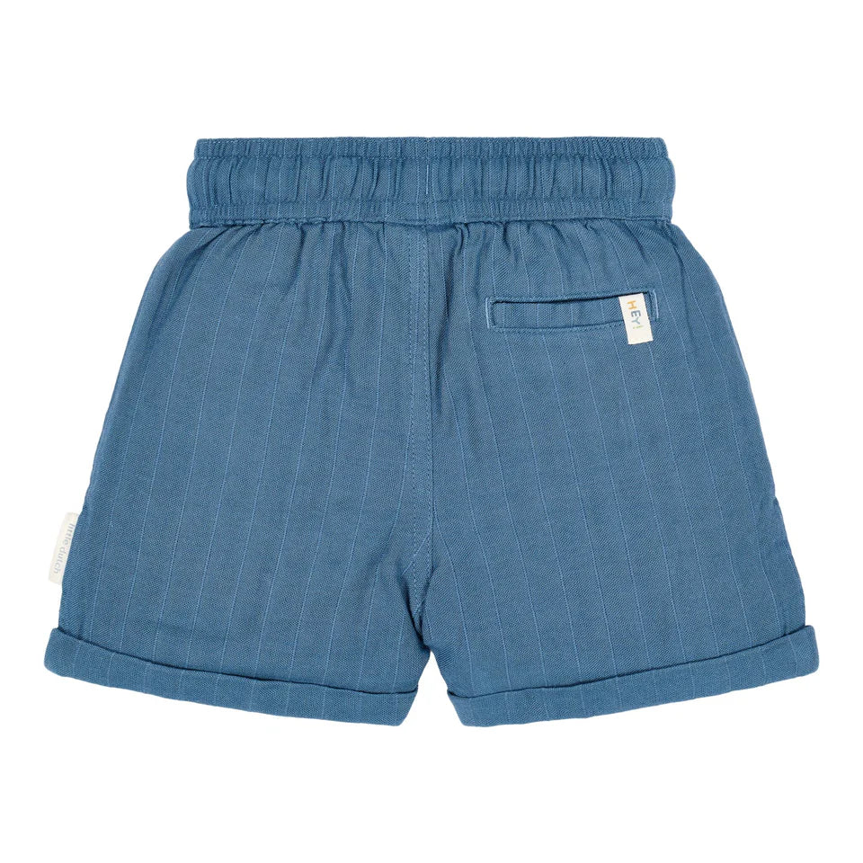 Pantaloncini effetto lino - Blu