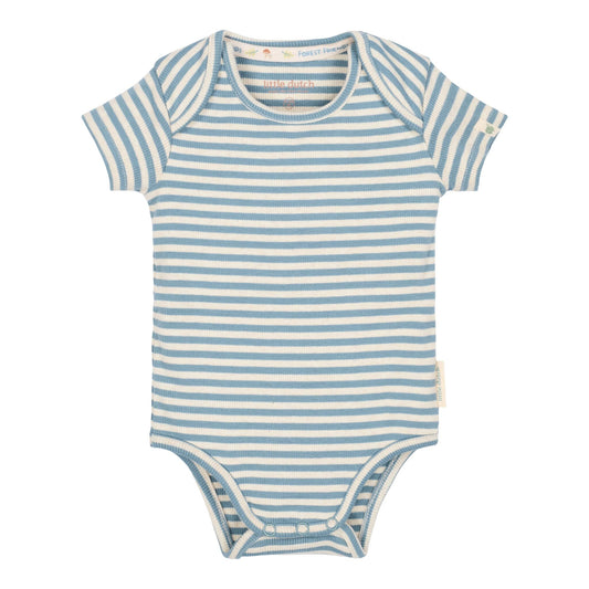 Liste Nascita Palu body and shorts set for babies, stone blue stripe, short sleeves, comfortable and stylish for little ones.