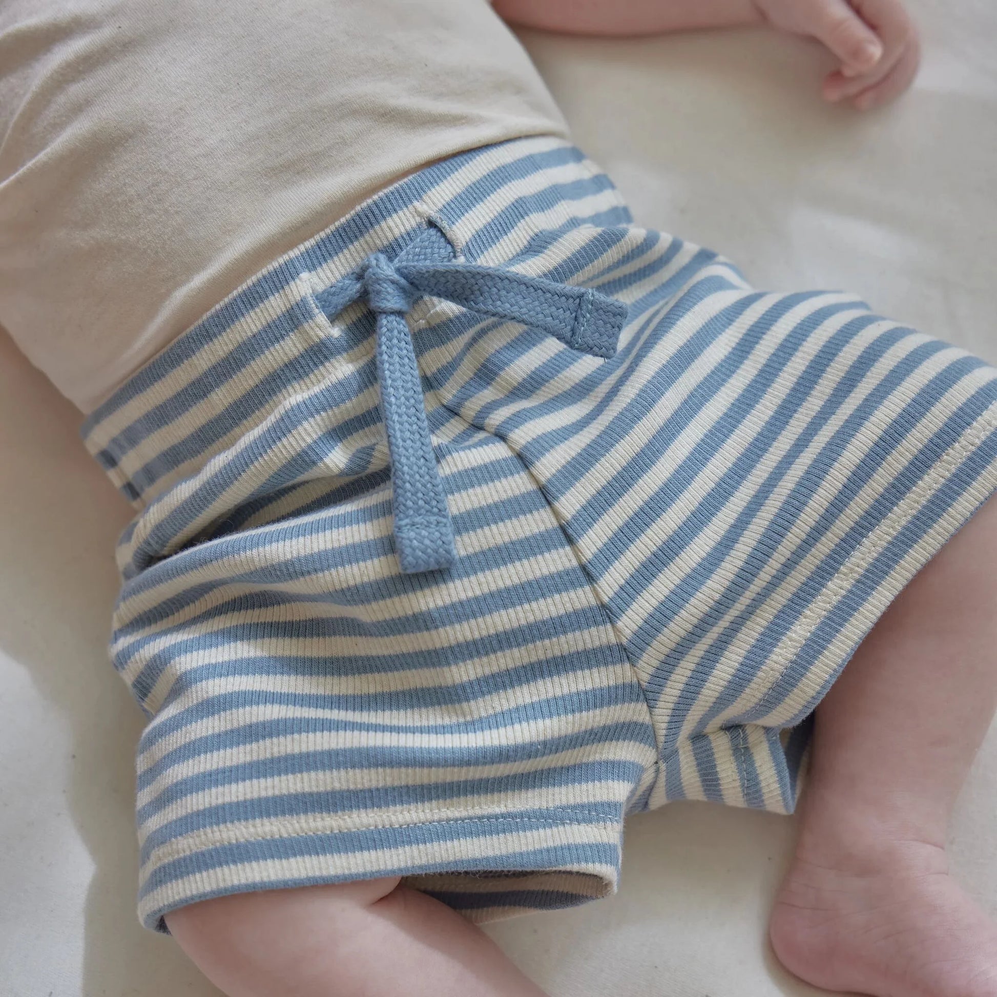PAPPA Palu newborn baby body and shorts set with striped pattern in forest and fairy garden print by Liste Nascita.