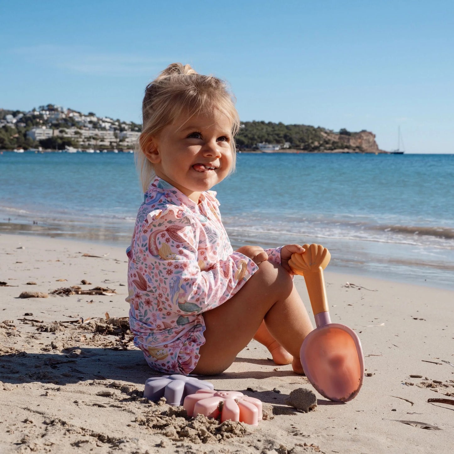 Set da spiaggia con paletta e formine per la sabbia - Rosa - Sirena da sogno