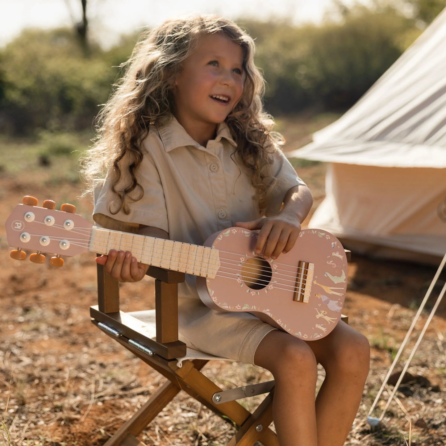 Chitarra in legno - Rosa - Safari Friends
