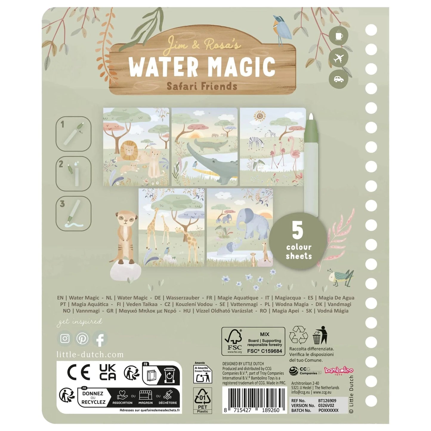 Water coloring book - Rosa