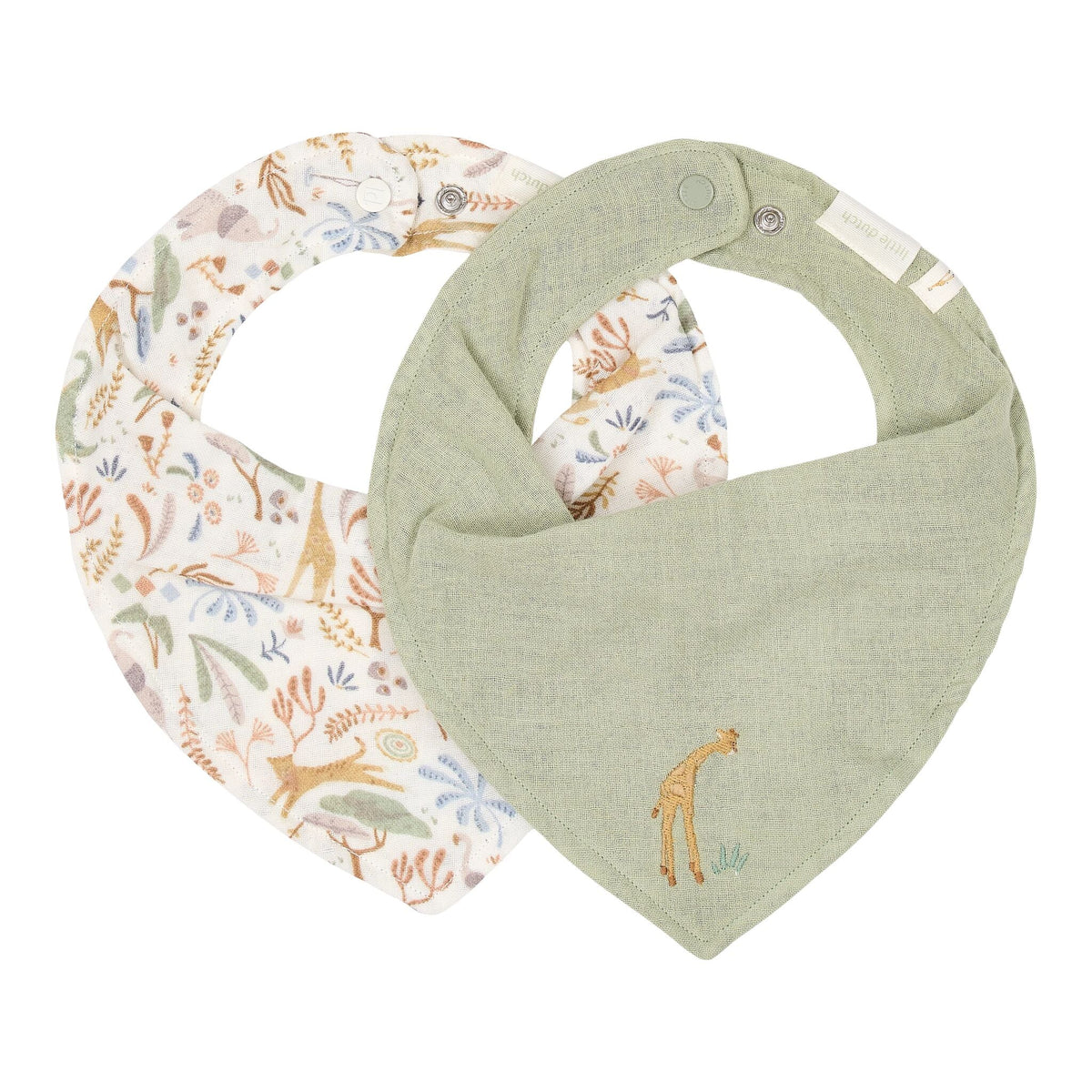 2-pack Bandana bib - Verde - Safari Leo
