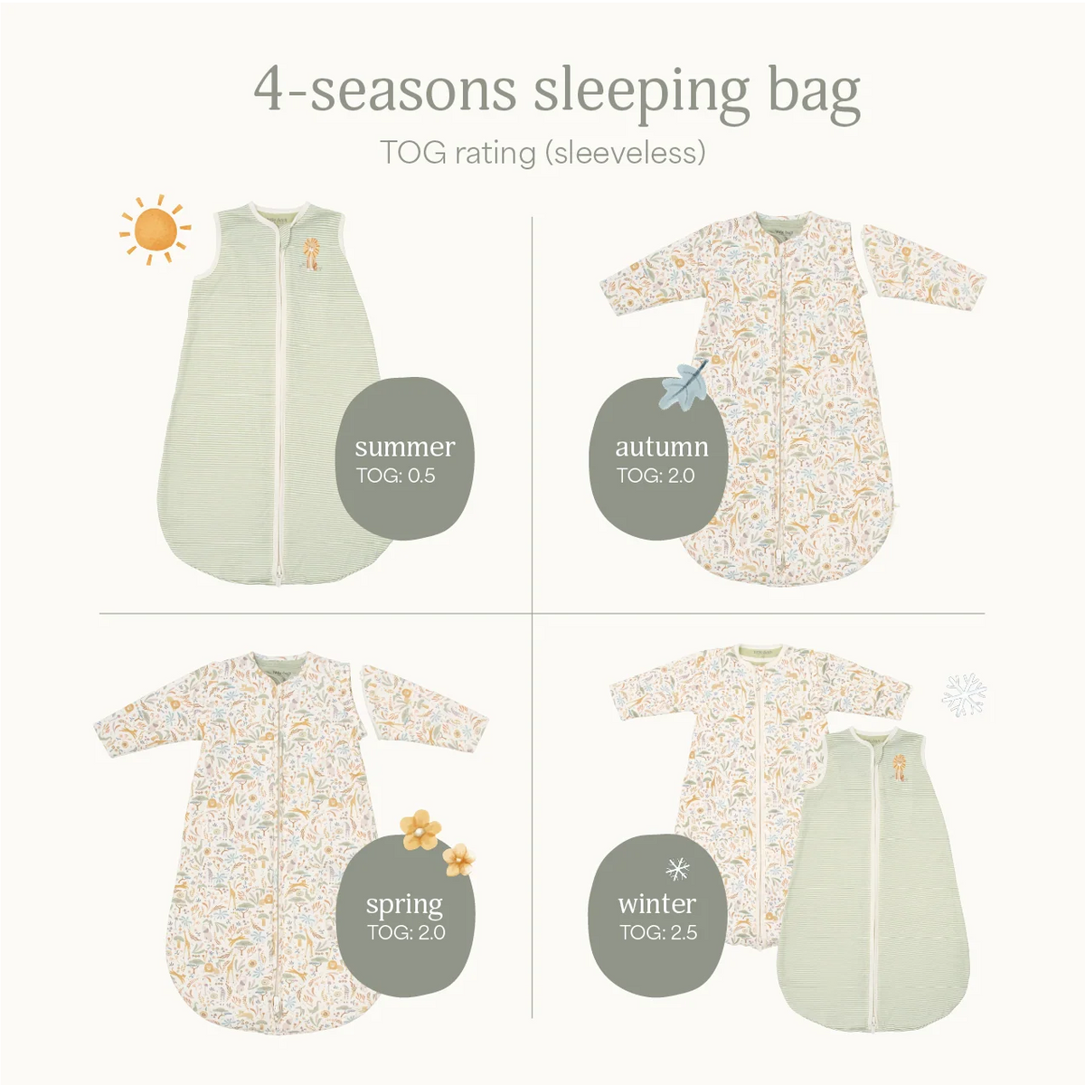 Sleeping bag 4 Seasons - Safari Wonders - 70 cm