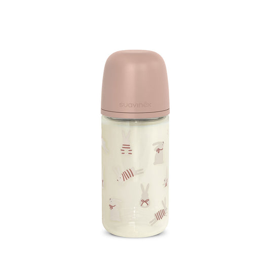 Suavinex Biberon In Vetro Wonderland Liberty 240 ml Coniglio Rosa
