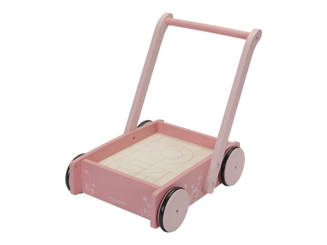 Carrellino primi passi con costruzioni Flower  - Block Trolley