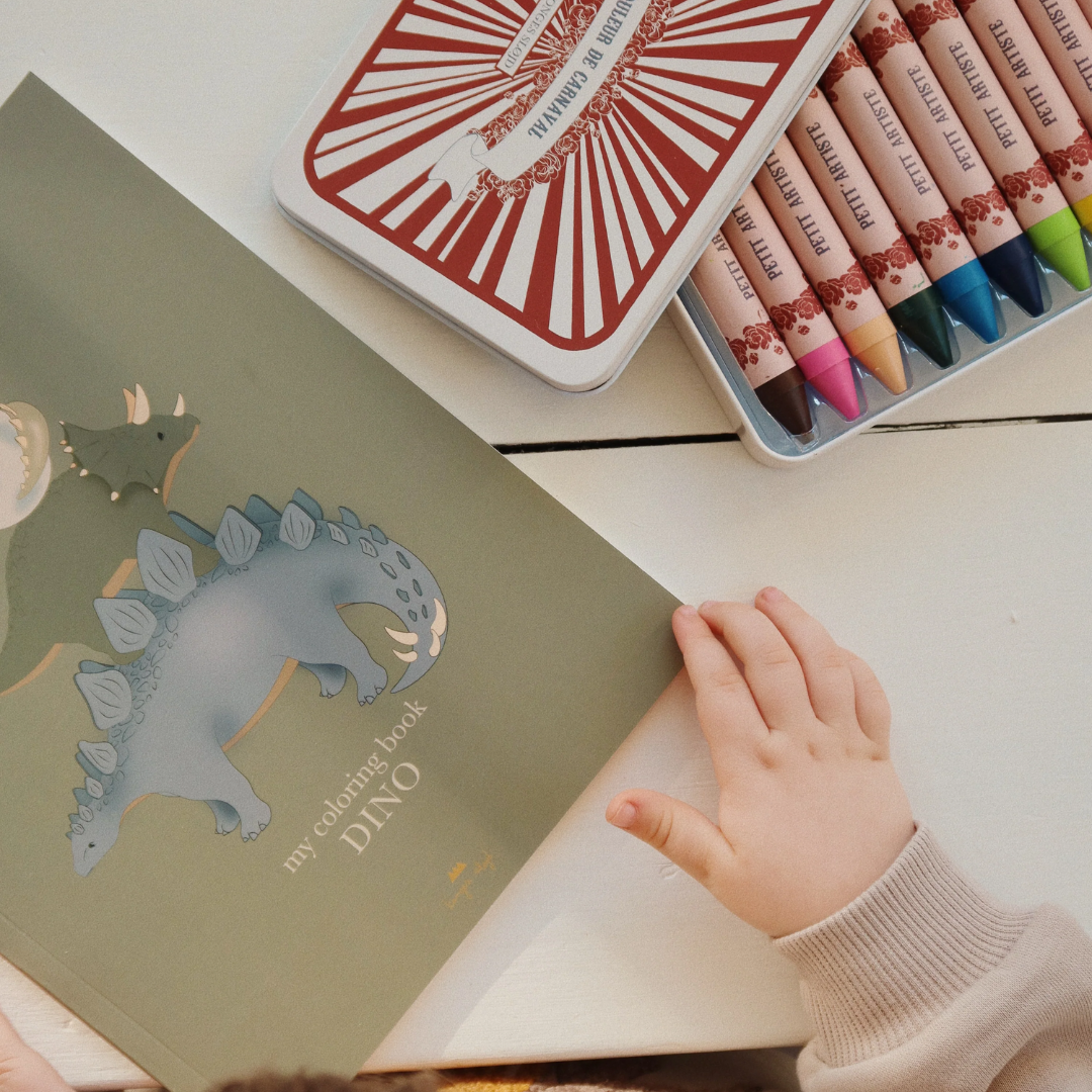 Konges Sløjd® Libro da colorare con le matite colorate Dino