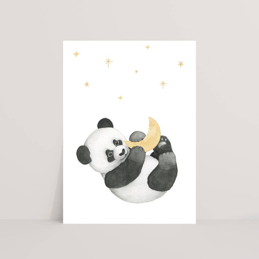 Cartolina panda con luna
