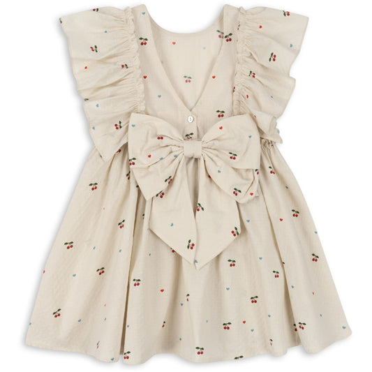 EVIA BOW DRESS  VESTITINO CILIEGIA konges sloejd