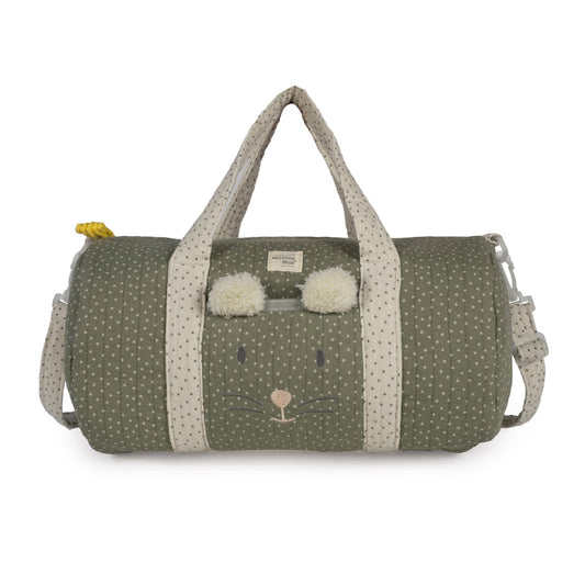 Borsa Weekend con peluche topo verde a pois- Walking mum