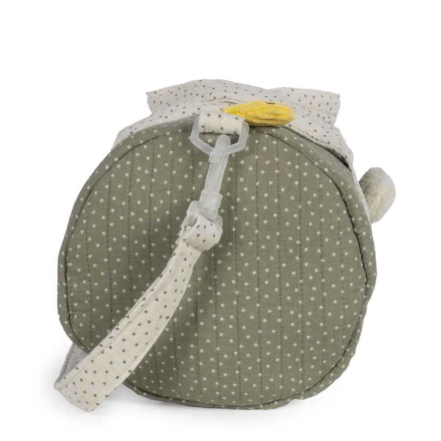 Borsa Weekend con peluche topo verde a pois- Walking mum