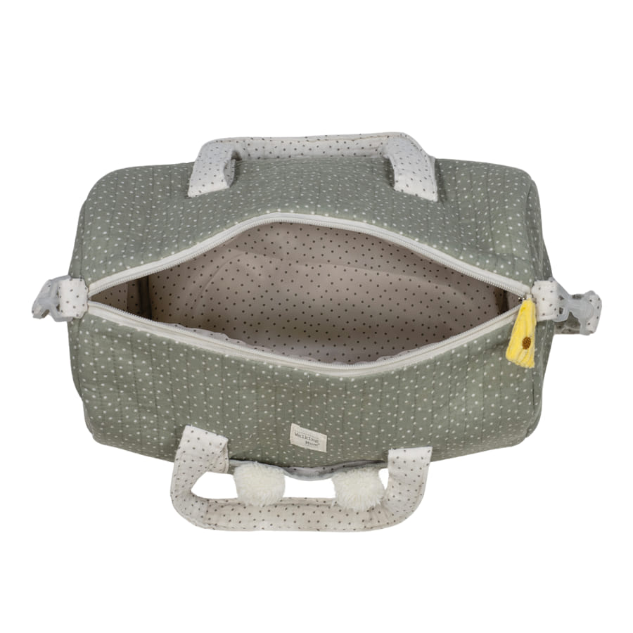 Borsa Weekend con peluche topo verde a pois- Walking mum