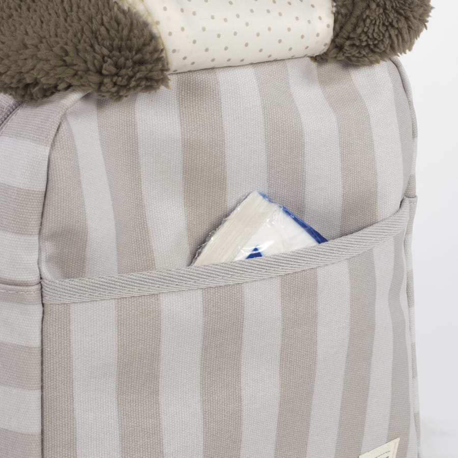 Zainetto con cane in peluche a righe- Walking mum