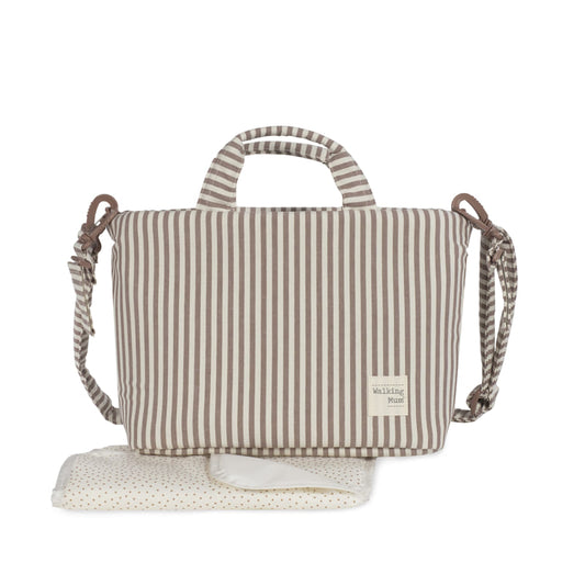 Borsa Cambio con Fasciatoio Praliné Stripes Moka