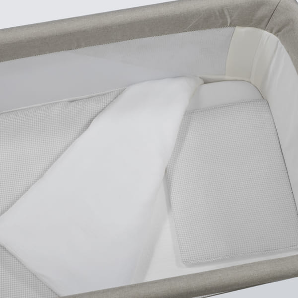 PIUMINO PER CULLA + LENZUOLO CON ANGOLI + CUSCINO 90X50 CM LITTLE BLOOM VICHY GRIGIO TOG 2,5