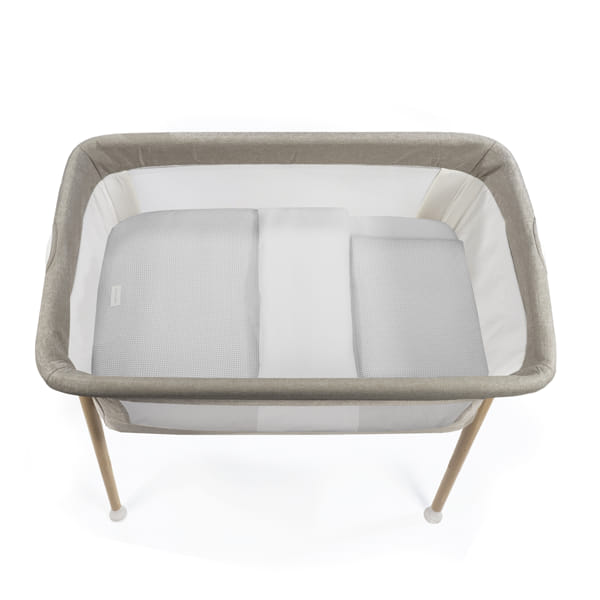 PIUMINO PER CULLA + LENZUOLO CON ANGOLI + CUSCINO 90X50 CM LITTLE BLOOM VICHY GRIGIO TOG 2,5