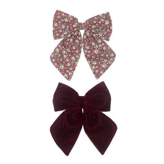 MIMI & LULA - AGNES OVERSIZE BOW PACK-BURGUNDY