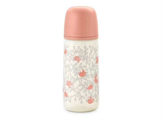 Biberon Birdies Con Tettarella Simmetrica A Flusso Medio 360 Ml Da 6 Mesi Rosa