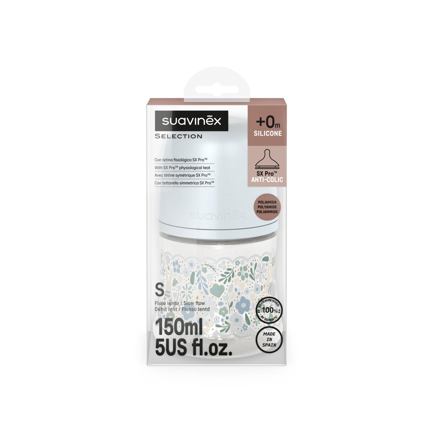 Suavinex Biberon Wonderland Liberty 150 ml Rosa azzurro