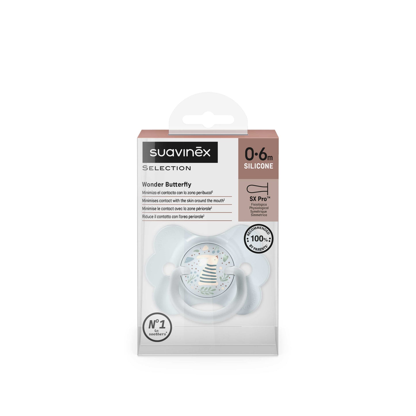 Suavinex Succhietti Wonderland Butterfly 0-6 mesi decoro Azzurro