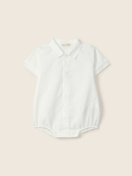 Palu short-sleeve baby bodysuit by Liste Nascita, featuring a comfortable design with playful print and soft fabric.