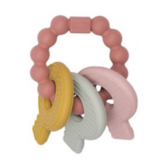 teething toy keychain chiavi da dentizione rosa