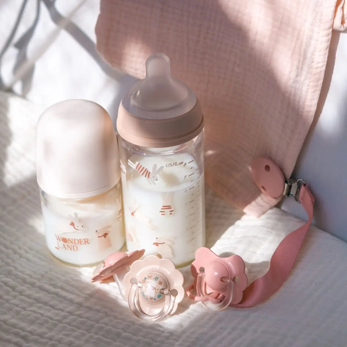 Suavinex Biberon In Vetro Wonderland Liberty 120 ml Coniglio Rosa