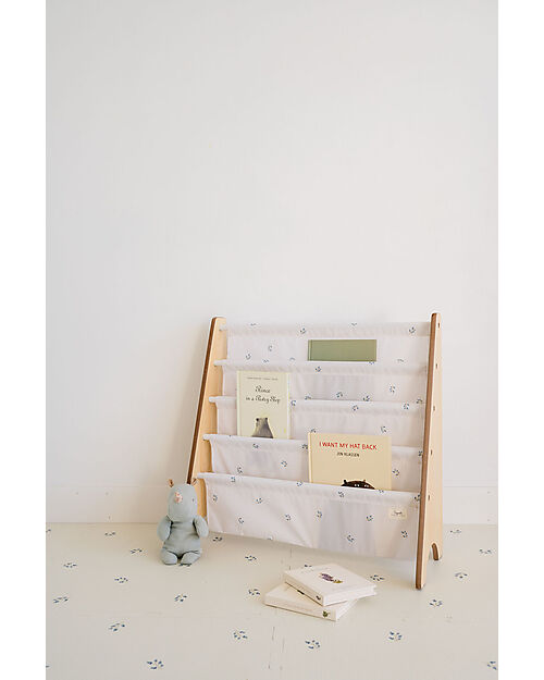 Libreria Frontale Montessoriana - Blueberry Avorio - Poliestere Riciclato - 61x 63 x 25,4 cm