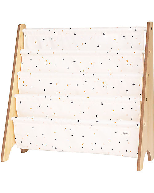 Libreria Frontale Montessoriana - Terrazzo Crema - Poliestere Riciclato - 61x63 x25,4 cm