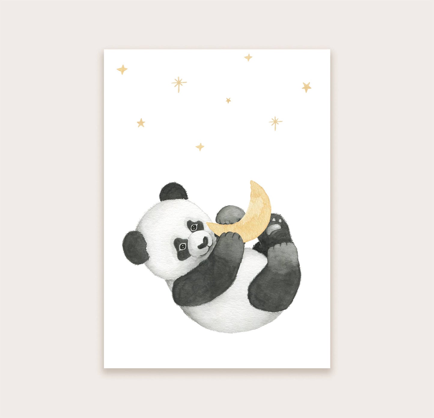 Cartolina panda con luna