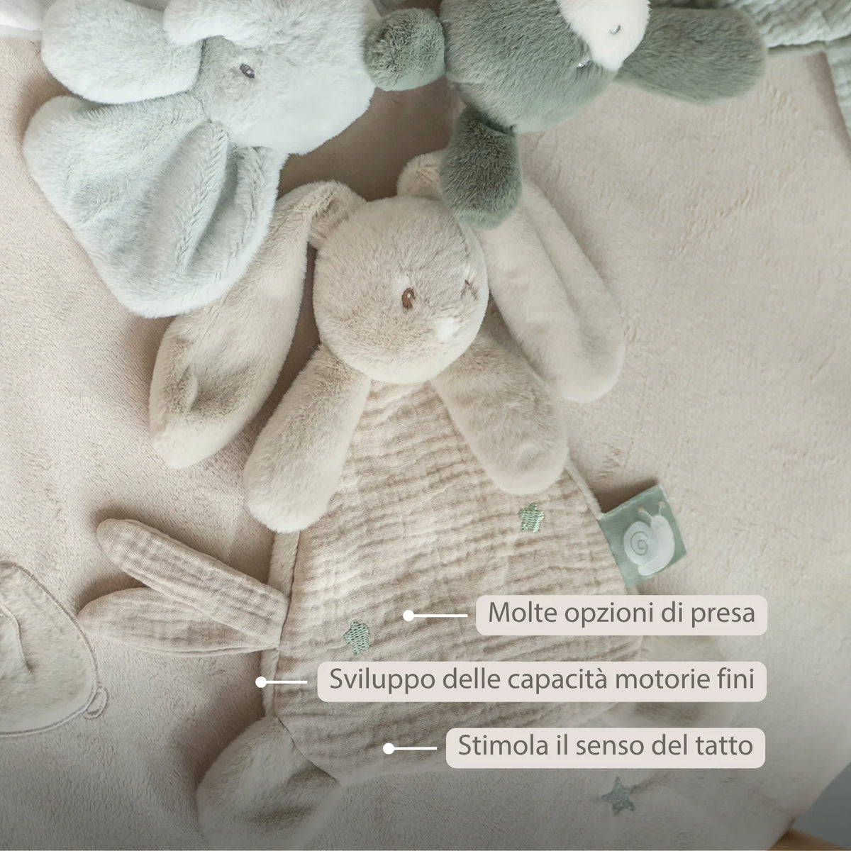 LouLou Mini Doudou Coniglio - Doudou Coniglio - 25 cm - Sabbia