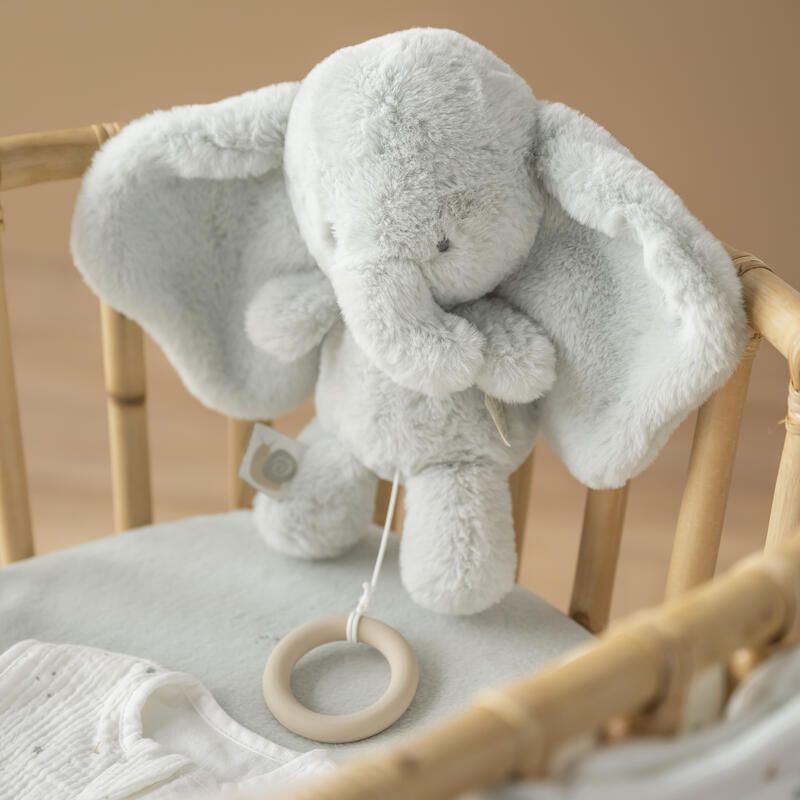 Peluche elefante musicale Loulou, 30 cm, verde lime - NATTOU