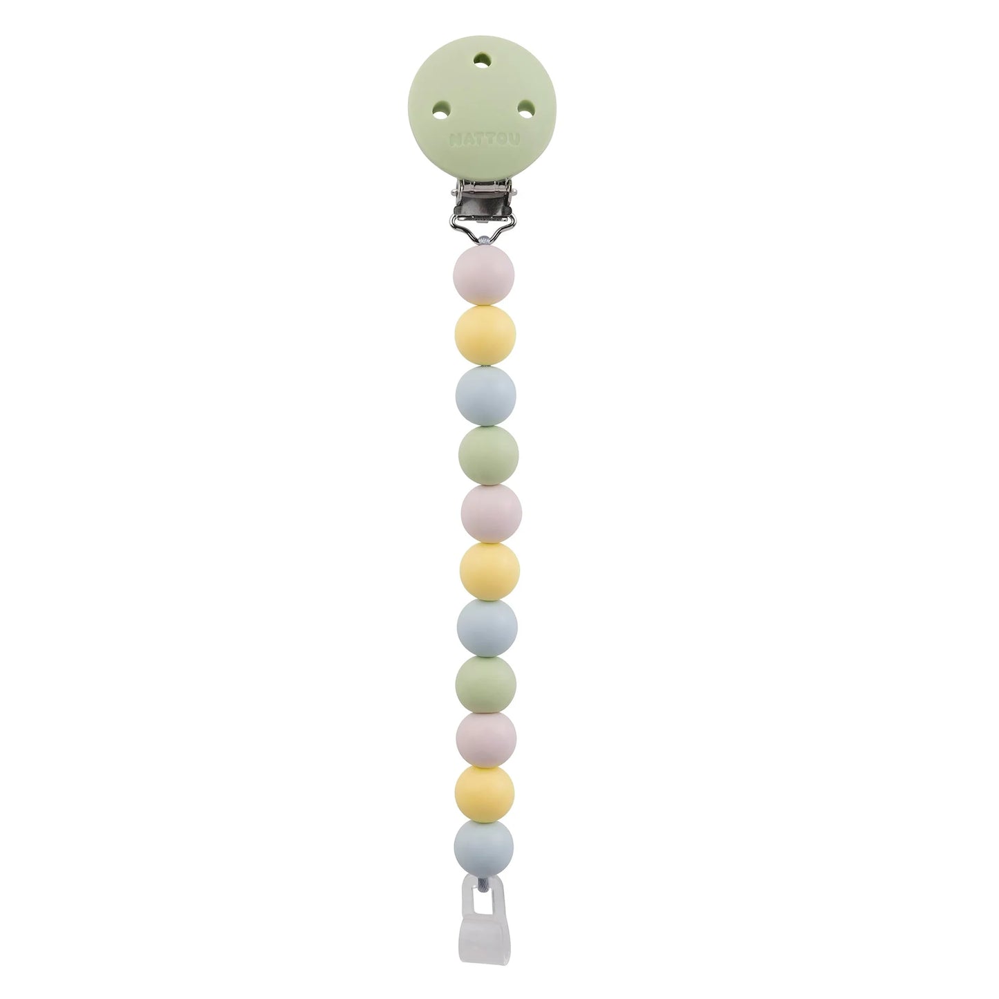 Nattou Catenella Ciuccio in Silicone Multicolore Multi verde