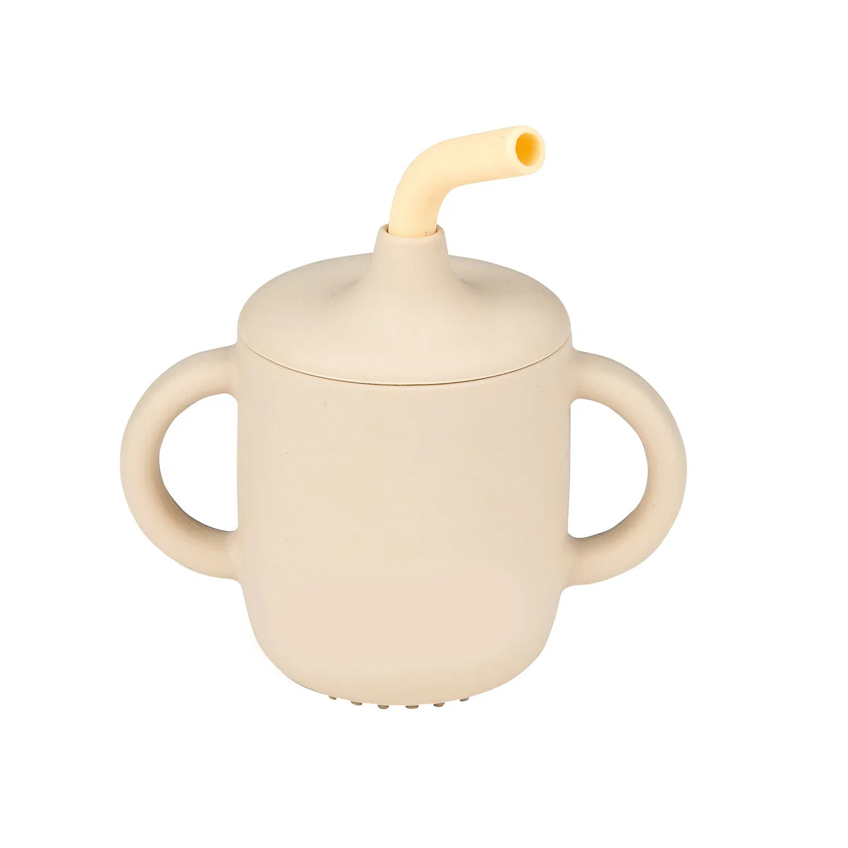 Tazza con cannuccia in silicone Nattou sabbia