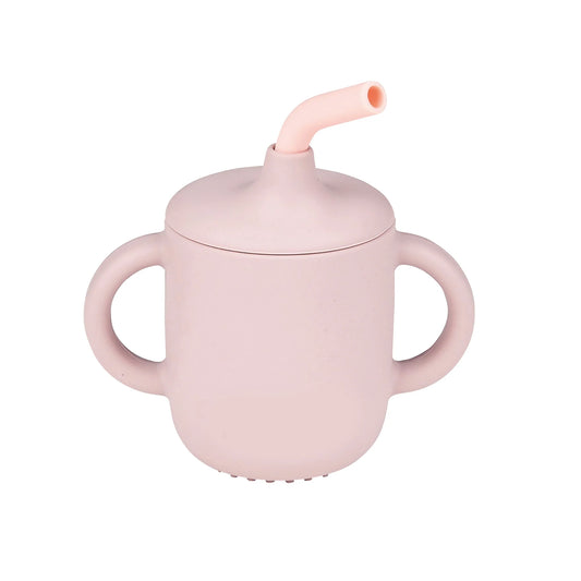 Tazza con cannuccia in silicone Nattou rosa
