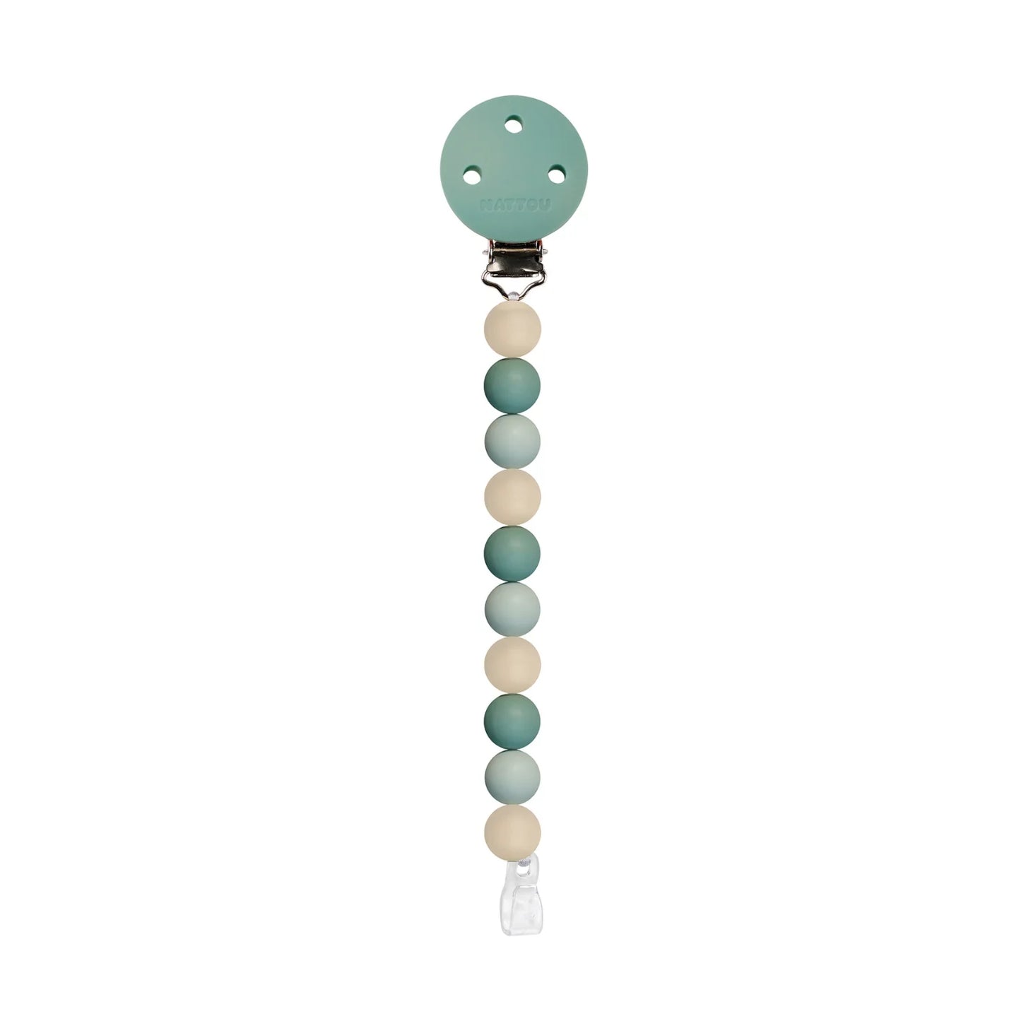 Nattou Catenella Ciuccio in Silicone Multicolore Verde sabbia
