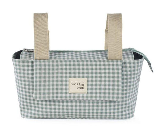 Walking Mum I Love Vichy Verde organizer for moms, featuring a stylish green Vichy pattern and multiple compartments for essentials.