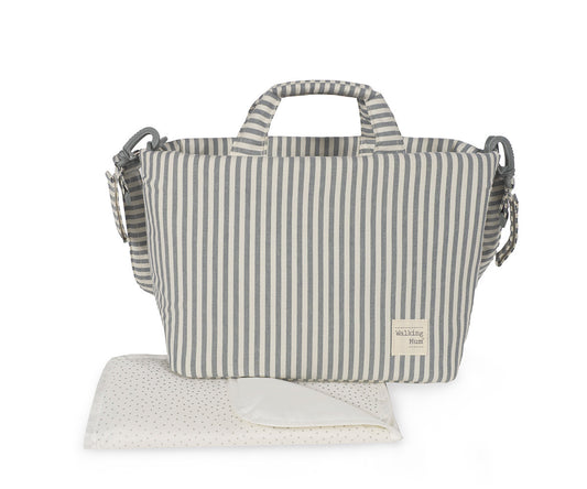 Cugre -Borsa Cambio con Fasciatoio Praliné Stripes Matcha